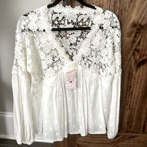 NWTS Free People lace blouse.